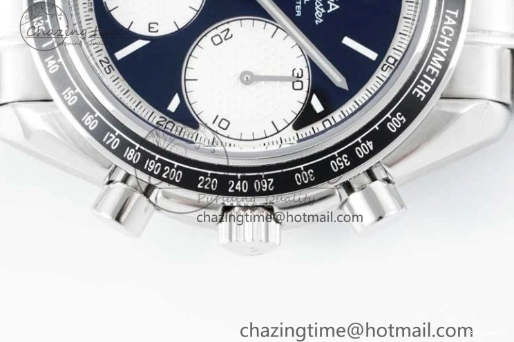 0720 Cozy Speedmaster Racing Master SS HKF Best Edition Black White Dial on SS Bracelet A 7807